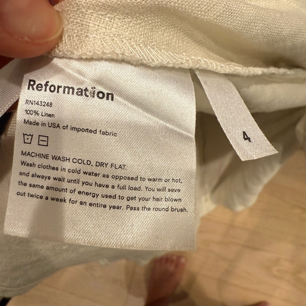 Reformation Off-Shoulder Beige Midi Dress - Picture 8 of 8